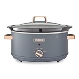 Tower T16043GRY Cavaletto 6,5 Liter Schongarer mit 3 Wärmestufen, Cool Touch Griffe, Grau und Roségold