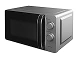 Infiniton MW-HS2070 Mikrowelle, 20 Liter, 700 W, Timer von 0 bis 35 Minuten, DEFROST-Funktion, Türöffnung mit Griff, Silber