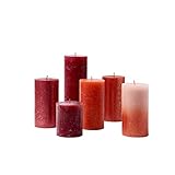 bolsius - Rustik Kerzen set - Cosy Reds - 6 Stück, 8717847158123 , parfümfrei