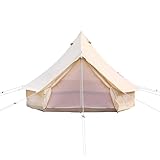 Zelte Für Camping, 4-Jahreszeiten-Baumwollglocken-Glamping-Zelt, Outdoor-Familien-Campingzelt Mit Reißverschluss-Bodenplane, Netztür Für Camping, Jagd