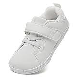IceUnicorn Kinder Barfußschuhe Breite Barfuß Sneaker Jungen Mädchen Walking Schuhe Kleinkind Barfussschuhe Minimalistische(Alle Weiß, 24EU)