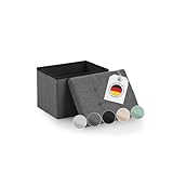 Blumtal Sitzbank mit Stauraum - Truhenbank mit Stauraum 41x31x31 cm - kleine Sitztruhe mit Stauraum - Sitzwürfel - Aufbewahrungsboxen - Sitzbank klein - Polsterhocker - Sitzhocker - Sitzbox Anthrazit