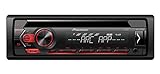 Pioneer DEH-S120UB 1DIN RDS-Autoradio mit roter Tastenbeleuchtung , Display weiß ,Android-Unterstützung , 5-Band Equalizer , CD , MP3 , USB , AUX-Eingang , ARC App