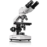 Bresser biologisches Durchlicht-Mikroskop, Erudit Basic Bino 40x-400x, Grob- und Feinfokussierung, sowie Kreuztisch (koaxial), LED (Batterie oder Akku), Abbe-Kondensor, Smartphonehalter und Koffer