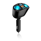 Auto Ladegerät, USB Adapter Zigarettenanzünder Verteiler, 120W & 12V/24V Car Charger mit LED Voltmeter Dual USB QC3.0 + 20W PD Port Typ C für Handy Tablet Dash Kamera