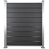 HORI® Design WPC Sichtschutz | Stecksystem Zaun | Gartenzaun & Lamellenzaun | Windschutz Zaunelemente | Modernes Design für Garten & Terrasse I 180 x 180 cm I Anthrazit