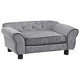 vidaXL Hundesofa Grau 72x45x30cm Plüsch Hundecouch Hundebett Haustiersofa