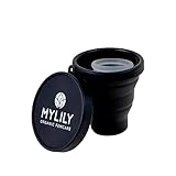 MYLILY® Menstruationstassen Becher zur Reinigung und Aufbewahrung | Sterilisator für alle Arten von Menstruationstassen | Faltbares Case für die Mikrowelle | 100% medizinisches Silikon (Schwarz)