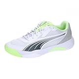 PUMA Unisex NOVA Court Tennis Shoe, White-Luminous Blue-Fizzy Apple-Shadow Gray, 45 EU