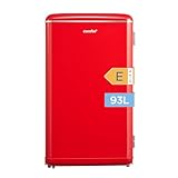 Comfee' RCD93RE2EURT(E) Kühlschrank Klein, 93 Liter Retro Kühlschrank, Mini kühlschrank mit verstellbare Thermostat, Silent, geeignet für Zuhause, Büro und Hotel, Rot