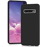 YATWIN Silikon Hülle kompatibel mit Samsung Galaxy S10 Plus, Handyhülle für Samsung Galaxy S10 Plus, Soft-Touch, Stoßfest, Staubdicht, Kratzfeste Ganzkörper Schutzhülle, Schwarz