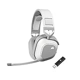 CORSAIR HS80 MAX WIRELESS Multiplattform-Gaming-Headset Mit Bluetooth – Dolby Atmos – Omnidirektionales Mikrofon – iCUE-Kompatibel – PC, Mac, PS5, PS4, Switch, Mobil – Weiß