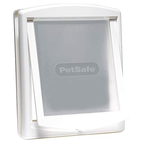 PetSafe Staywell Haustiertüre Original mit 2 Verschlussoptionen, Für Katzen und Hund bis zu 7 kg geeignet, Größe M, Weiß