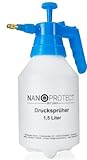 Nanoprotect Handsprüher 1,5 Liter | Drucksprüher mit Verstellbarer Messingdüse | Pumpsprüher | Gartenspritze