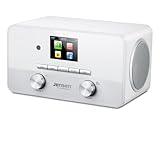 Jensen Buddy DAB II Radio | Kompaktes Digitalradio DAB+/FM, Smarter Bluetooth-Lautsprecher mit vollem Klang und Fernbedienung | Weiß