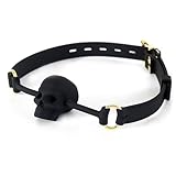 YUZHO Schwarzer Totenkopf-Silikon-Knebel Bondage-Mund-Sexspielzeug Silicone Gag Mouth Mundknebel Knebel für bondage Mouth gag