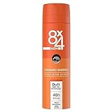 8x4 for Men 8X4 Men Dynamic Energy Deospray, Deospray für Männer mit holzig-maskulinem Duft, Deo ohne Aluminium (ACH) mit 48h zuverlässigem Schutz (150 ml)
