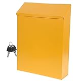 Tofficu 1 Stück Packung Briefkasten Mit Schließfach Sperren Für Briefkästen Im Freien Mit Schloss Mailbox -sperre Tipps Postfachpfostenhalterung Büro Postfach Im Freien Retro Eisen Yellow