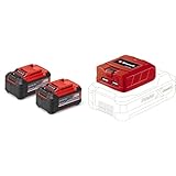 Original Einhell Akku PXC-Twinpack 5,2 Ah Power X-Change (Li-Ion, 18 V, 2X 5,2 Ah-Akkus, universell für alle PXC-Geräte, proaktives Batteriemanagement, angepasste Ladezyklen, inkl. USB-Akku-Adapter)