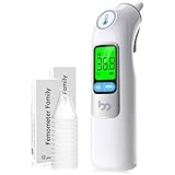 Ohrthermometer, Ohr Fieberthermometer für Baby Erwachsene, digitales infrarot-Thermometer mit 24 Einweg-Schutzkappen