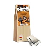 Chaga Pilz portioniert in 60 Beuteln je 1g wild gesammelt Schonend getrocknet vegan Qualität vom Fachhandel Broschüre mit vielen Rezepten (60 Stück (1er Pack))