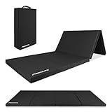 MSPORTS Turnmatte Premium klappbare Weichbodenmatte 190 x 80 x 5 cm Gymnastikmatte Sportmatte für zuhause Kinder Erwachsene (Schwarz, 190 x 80 x 5 cm)