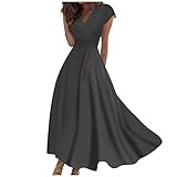 Kleider Sommer Knielang Sommerkleider Damen Knielang Sommerkleid Hochzeit Damen Kleider Sommer Lang Damenkleider Festlich Für Mollige Frauen Lange Sommerkleider Damen A-Linie