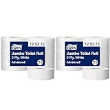 Tork 120272 Jumbo Toilettenpapier in Advanced Qualität für Tork T1 Jumbo Toilettenpapiersysteme / 2-lagiges WC-Papier angenehm weich und reißfest, 12er Pack (6 x 1800 Blatt)