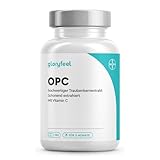 OPC Traubenkernextrakt Kapseln - 1052mg Extrakt PLUS Vitamin C pro Tagesdosis - Original französische Weintrauben - 180 vegane Tabletten - Unabhängig laborgeprüft