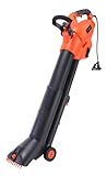YARD FORCE 3-in-1 Elektro-Laubsauger/Laubbläser EB U30, 3.000 Watt, mit Häcksler, max. 300 km/h Luftgeschwindigkeit, 45l Fangsack, mit Stützrädern und Schultergurt