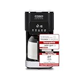 Caso Coffee Taste and Style Thermo - Kaffeemaschine mit Permanentfilter, 1,2 l, optimale Brühtemperatur 92-96 °C, Tropf-Stopp, optimierter Brühkopf, Isolierkanne, edelstahl, schwarz, 1847, 10 Tassen