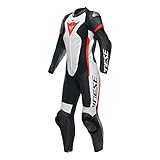 Dainese Grobnik 1-Teiler Damen Motorrad Lederkombi, schwarz/weiß/neon-rot, 54