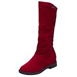 Stiefeletten Damen mit Blockabsatz Gefüttert Warm Winterstiefel Langschaf Elegant Westernstiefel Schneestiefel Winter Verdickte Warmer Winterboots Rutschfest Komfort Damenstiefel