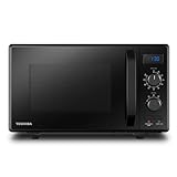 Toshiba Mikrowelle 900 W, 23 l, MW2-AG23P (BK) mit Grillfunktion 1050 W, 8 automatische Menüs, ECO-Funktion, Drehteller mit Positionsspeicher, Schwarz