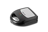 Swiss Pro+ Sandwichmaker 4-in-1 - Toaster, Waffeleisen, Kontaktgrill, Donutmaker - Abnehmbarer Platten mit Antihaftbeschichtung - Schwarz - Edelstahl - 750W