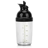 Salatdressing-Shaker, 200 Ml Salatdressing-Behälter Salatdressing-Spender Mit Ausgießer Zum Herstellen, Mischen, Servieren Und Aufbewahren Von Dressings, Saucen (Schwarz)