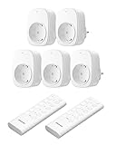DEWENWILS Funksteckdose mit Fernbedienung, 16A 3680W, Plug-In Ein/Aus Steckdosen-Set 2V5, erweiterbarer Funkschalter für Feiertagsdeko und Heimgeräte, 30-50m Reichweite, Vorprogrammiert, Weiß