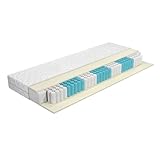 DEWINNER Matratze 100 x 200 cm, H3 Taschenfederkern und Schaumstoff, 18 cm hoch Federkernmatratze, 7-Zonen Ergonomie, Bezug abnehmbar und waschbar, Öko-Tex Zertifiziert