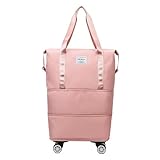Reisetasche mit Rollen, Reisetasche mit Rollen, abnehmbare Gepäcktasche mit Rollen, große Reisetasche mit Rollen, wasserdichte Reisetasche mit Rädern für, Rosa, Consulte la descripción, Siehe