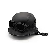 Mienloco Motorrad Jet Helm Harley Chopper Militär Halbschale Biker Mofa Roller Wehrmacht (H1, L)