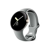 Google Pixel Watch – Android-Smartwatch mit Aktivitätsaufzeichnung – Smartwatch mit Herzfrequenz-Tracker – Edelstahlgehäuse in Champagne Gold mit Sportarmband in Hazel, LTE