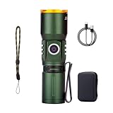 ASORT LED Taschenlampe Mini Extrem Hell 5000 Lumen，Aufladbar Zoombare Superhelle ，Torch mit Magnete und Langer Betriebsdauer，IP67 Wasserdicht, für Camping，Wandern，Outdoor，Notfälle