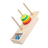 CIYODO 1 Set Regenbogen Nistspielzeug Stapelturm Formsortierspielzeug Bauring Stapler Geometrischer Stapler Formsortierer Stapler Sensorisches Stapelringblöcke Aus Holz Bunt