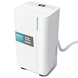 EUHOMY Luftentfeuchter, 20 l, innen 50 m², leise, geringer Stromverbrauch, automatische Modi, Trocknungs-/Ruhemodus, 24-Stunden-Timer, Feuchtigkeitsanzeige, 4,5 l abnehmbarer Behälter, kontinuierliche