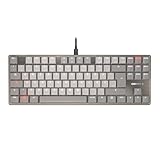 CHERRY KC 500 MX LP TKL, Mechanische Low-Profile-Tastatur ohne Nummernblock, Deutsches Layout (QWERTZ), Kabelgebunden (USB-A), MX LP 2.0 Ivory Switches, Grau