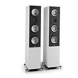 NUMAN Reference 801 - Lautsprecher, DREI-Wege Standlautsprecher, HiFi-Lautsprecher, Aluminium Druckguss Chassis, warmes Klangbild, Bassreflex, vergoldete Kontakte, weiß