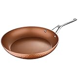 San Ignacio Origin - 28 cm Pfanne - Hergestellt in geschmiedetem Aluminium - Whitford Interior - Außenheizbeständiger Farbe im Kupfer - Induktionspunkt - Edelstahlgriff