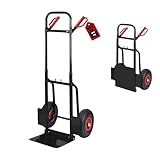 DIVID® Klappbare Sackkarre max. 200Kg, Stahl, ergonomisch Transporter für Umzüge, Lager und Einkäufe (Schwarz) Polypropylen Rad