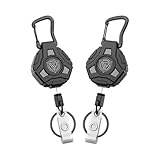 2 Stück Schwerer einziehbarer Schlüsselanhänger,Heavy Retractable Keychain,Schlüsselanhänger Ausweishalter,Einziehbarer Ausweishalter Schlüsselrolle,Einziehbarer Schlüsselanhänger