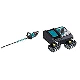 Makita DUH751Z Akku-Heckenschere 75 cm 18 V (ohne Akku, ohne Ladegerät) & Power Source Kit (2X Werkzeugakku mit Ladestation, Ersatzakkus für Elektrowerkzeuge von Makita) 197570-9